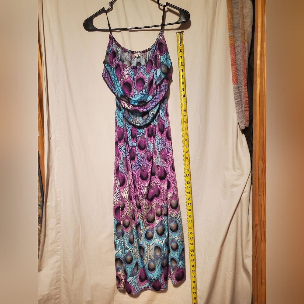 Elegant Purple and Blue Maxi Dress
